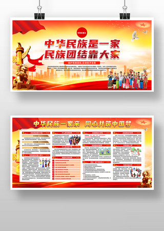 民族團結進步宣傳月宣傳展板