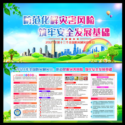 2021年全國防災減災日宣傳展板